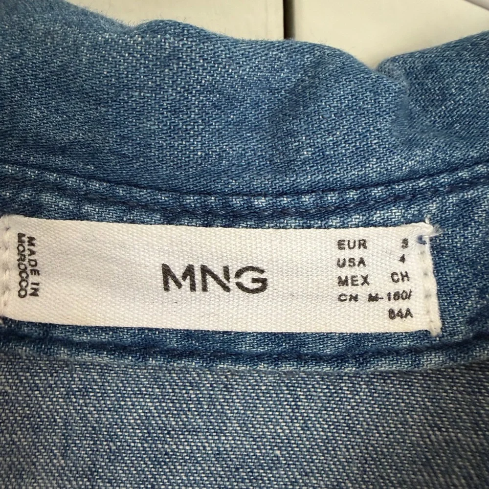 Mango tiered long-sleeve denim shirt dress - Picture 3 of 5